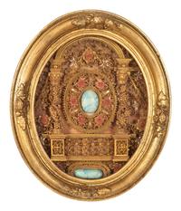 A Victorian Rolled Paper and Faux Marble Composition