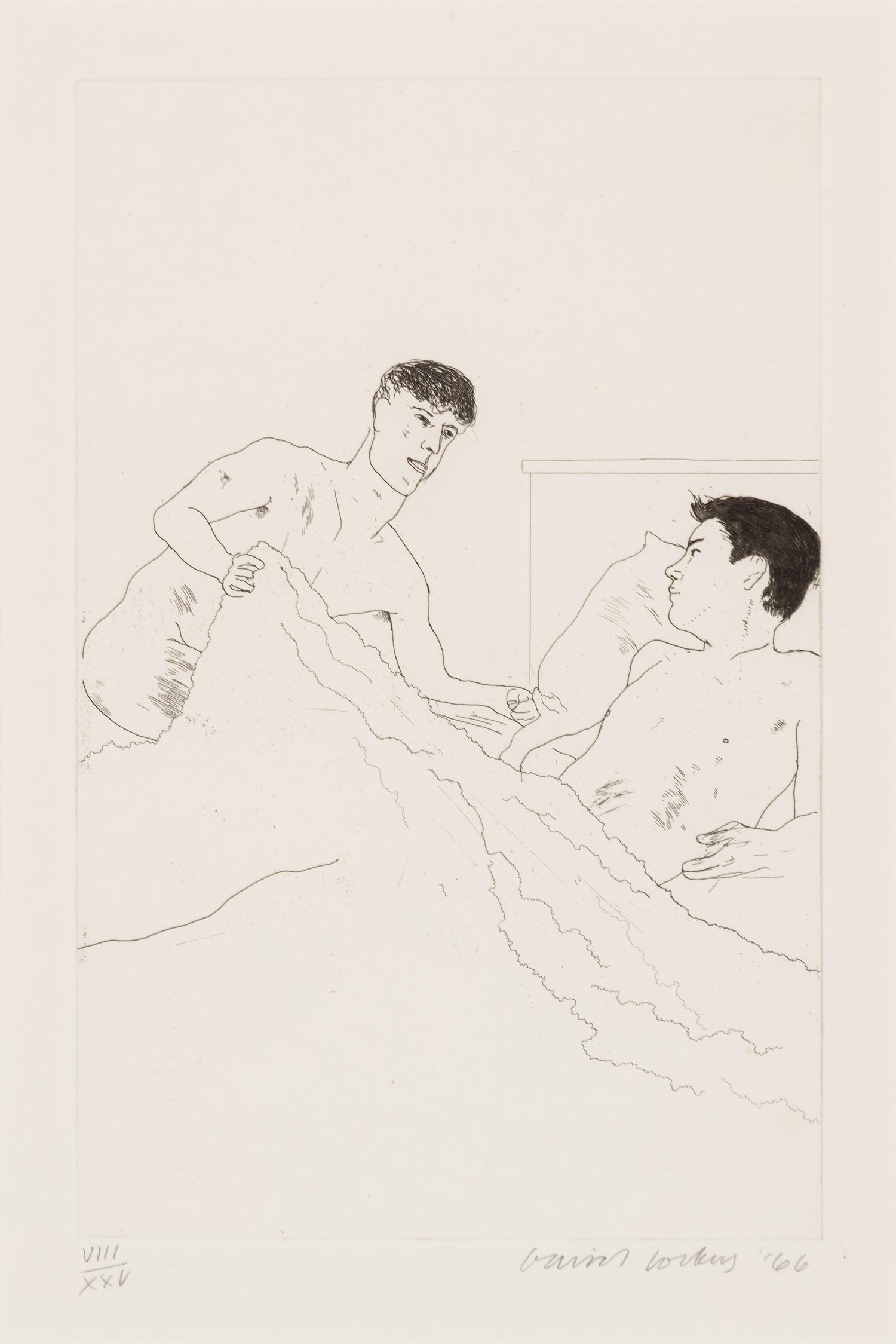 David Hockney (British, 1937-2026) — According to Prescriptions of Ancient Magicians ( from Illustration for Fourteen Poems from C.P. Cavafy), 1966