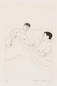 David Hockney (British, 1937-2026) — According to Prescriptions of Ancient Magicians ( from Illustration for Fourteen Poems from C.P. Cavafy), 1966