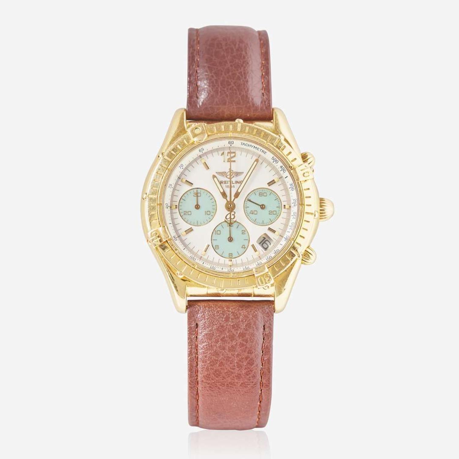 An 18K Yellow Gold Breitling Chronograph Cockpit K30012