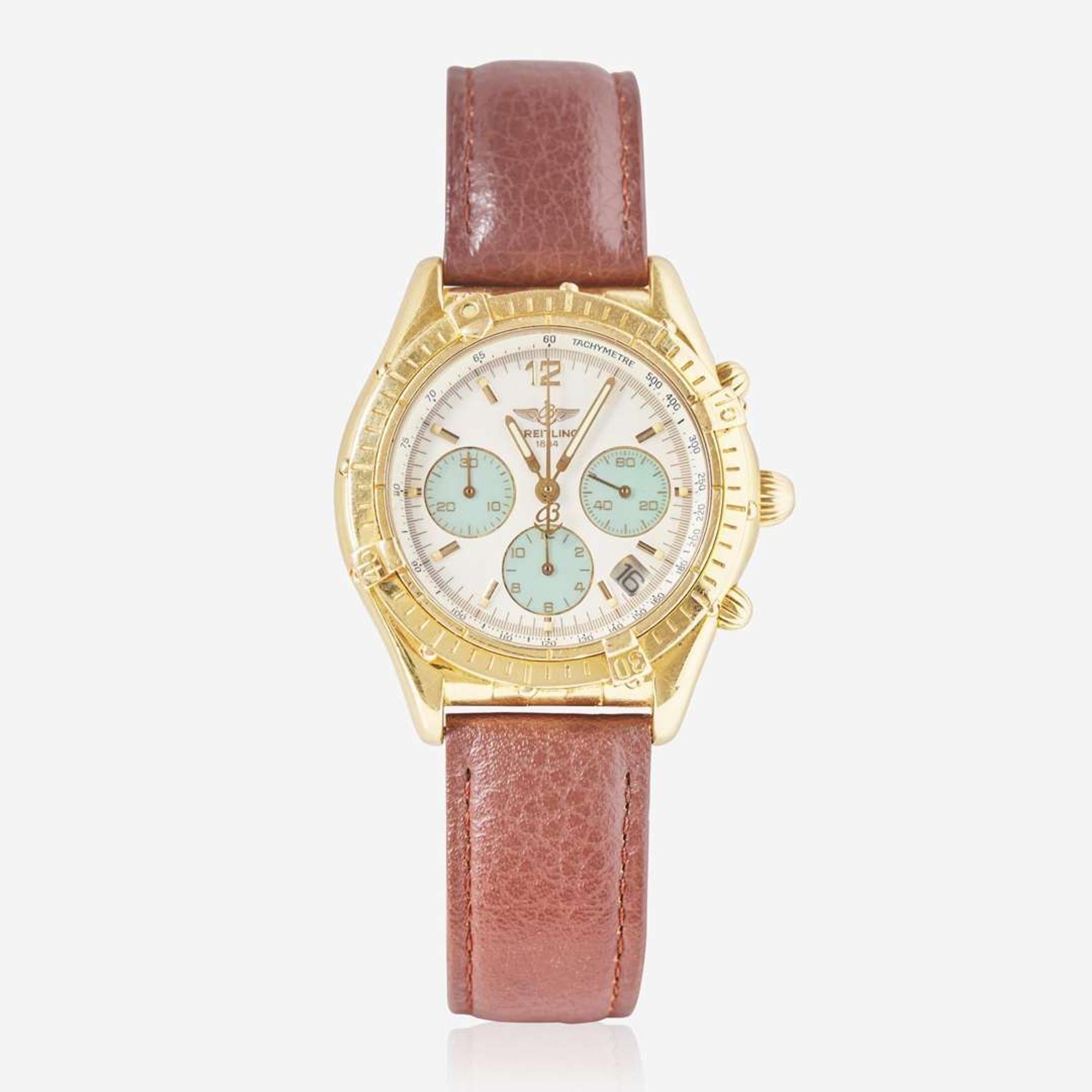 An 18K Yellow Gold Breitling Chronograph Cockpit K30012