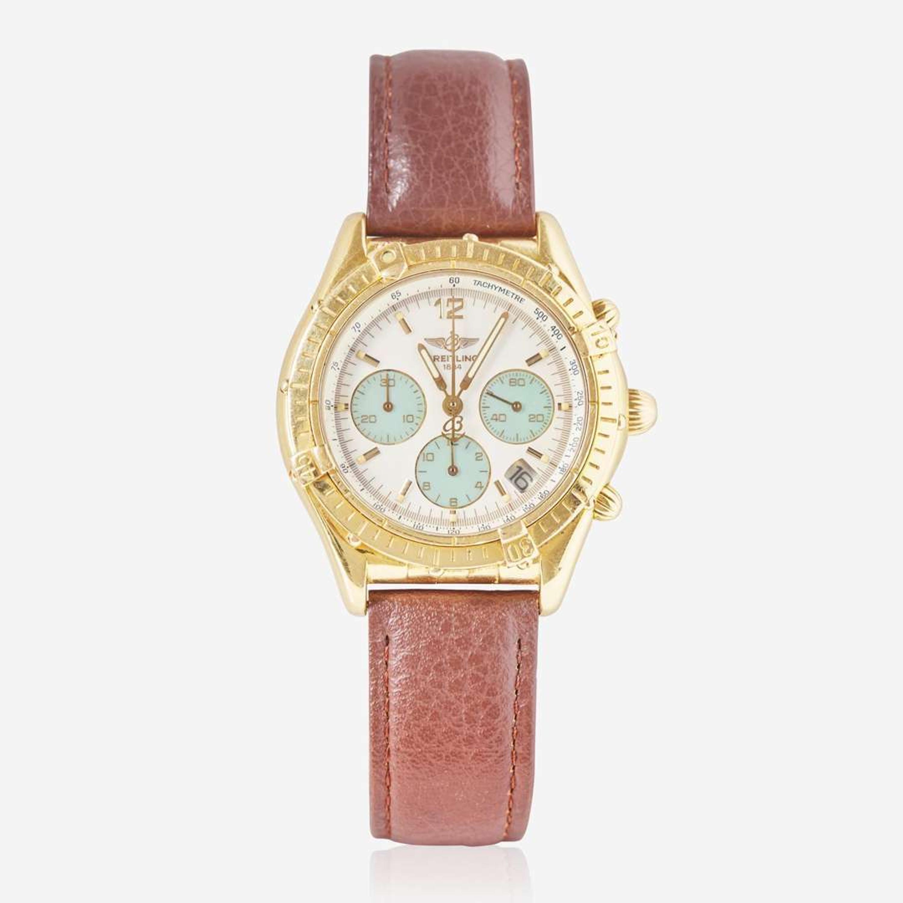 An 18K Yellow Gold Breitling Chronograph Cockpit K30012
