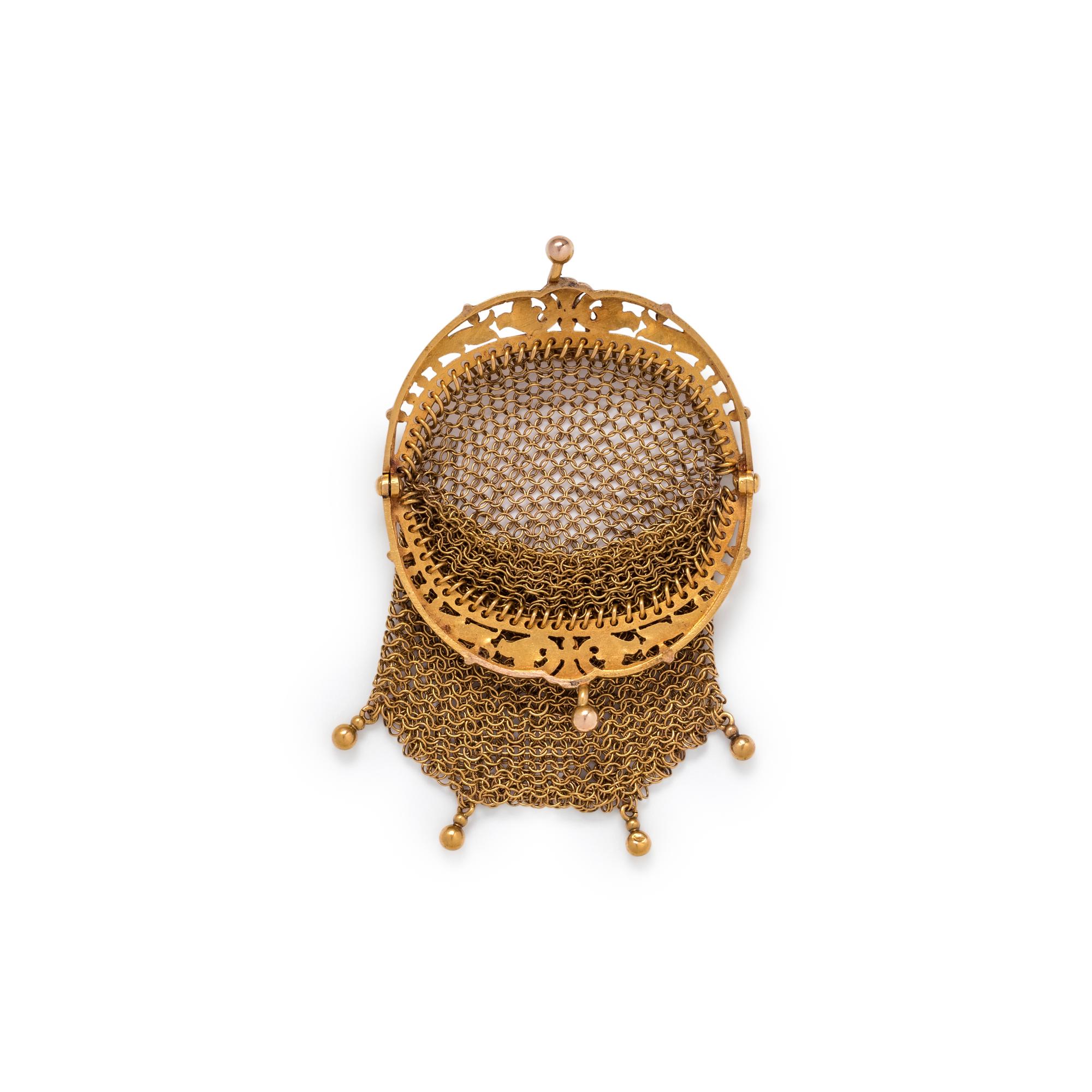FRENCH, ANTIQUE, YELLOW GOLD COIN PURSE