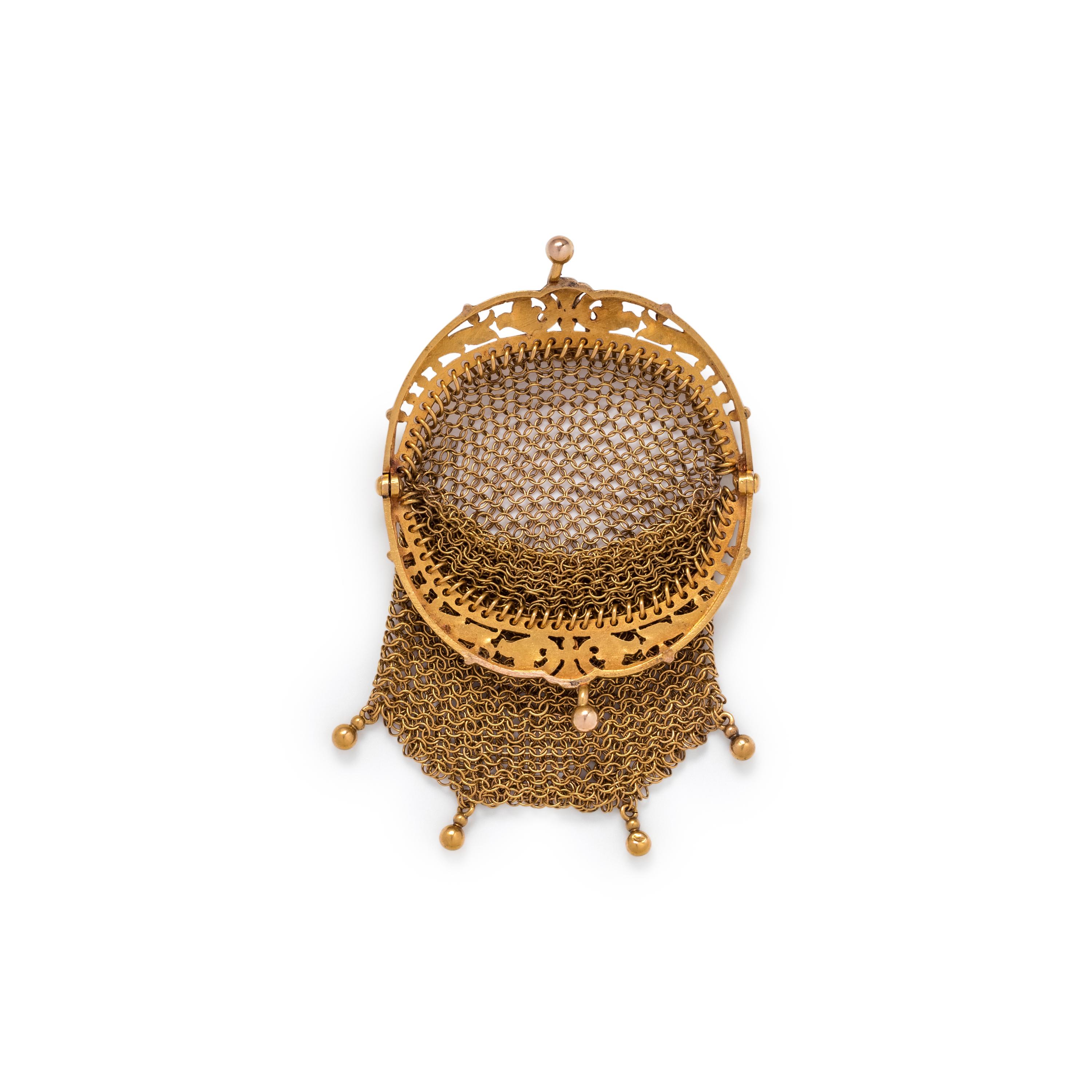 FRENCH, ANTIQUE, YELLOW GOLD COIN PURSE