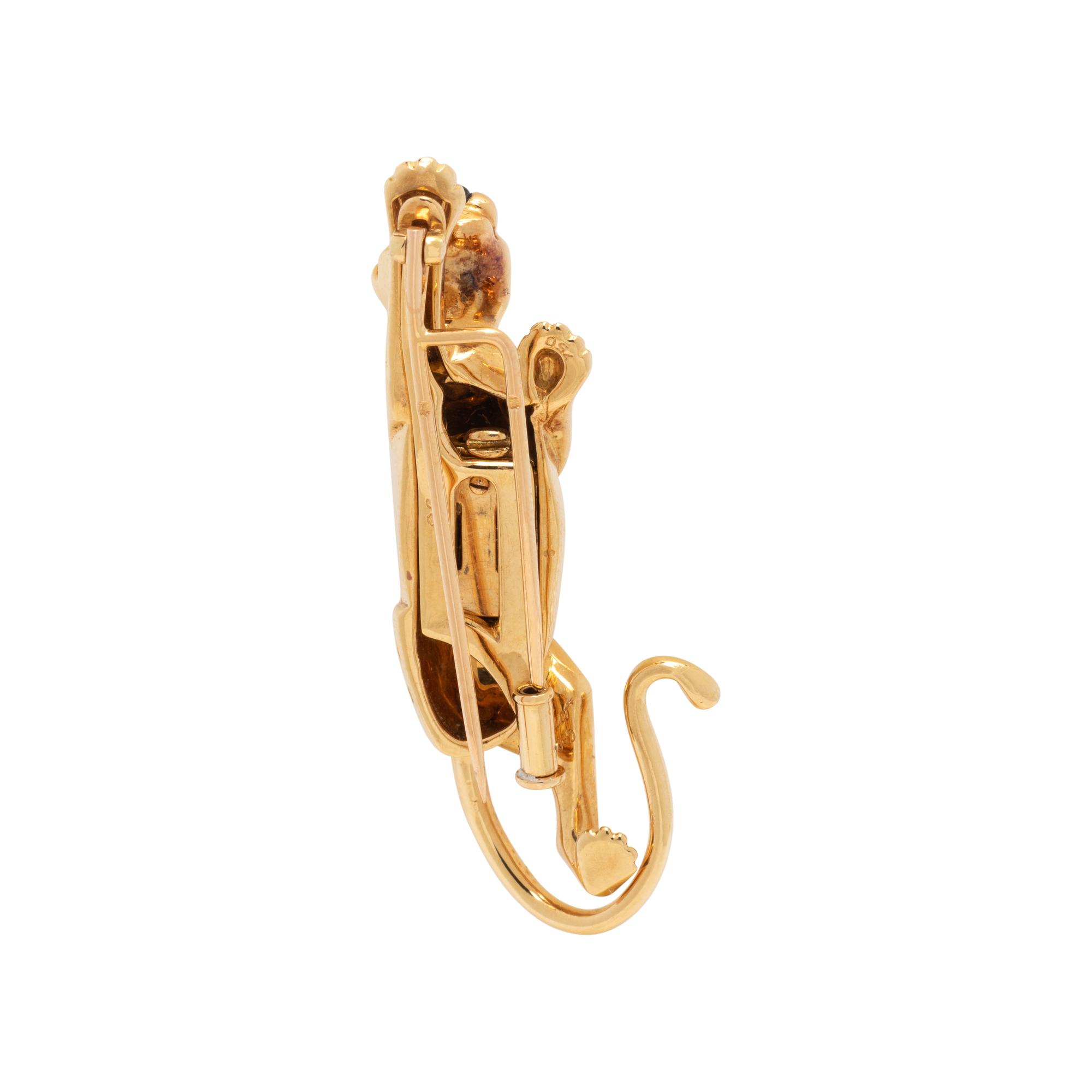 CARTIER, YELLOW GOLD PANTHER BROOCH