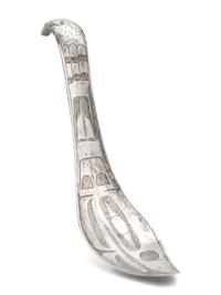 Haida Figural Silver Ladle