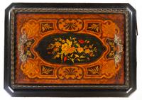 A Napoleon III Gilt Metal Mounted Marquetry Jardiniere Stand, Height 31 1/2 x width 21 x depth 15 3/4 inches.
