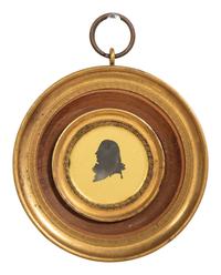 Six Verre Eglomise Silhouette Portraits of Gentleman