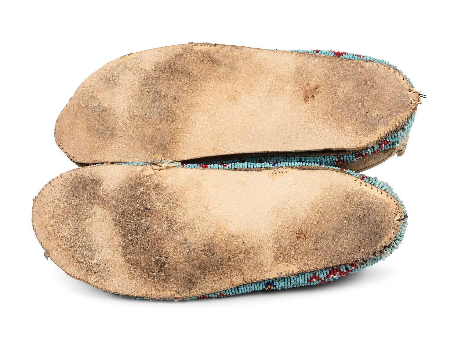 Northern Plains Beaded Hide Moccasins