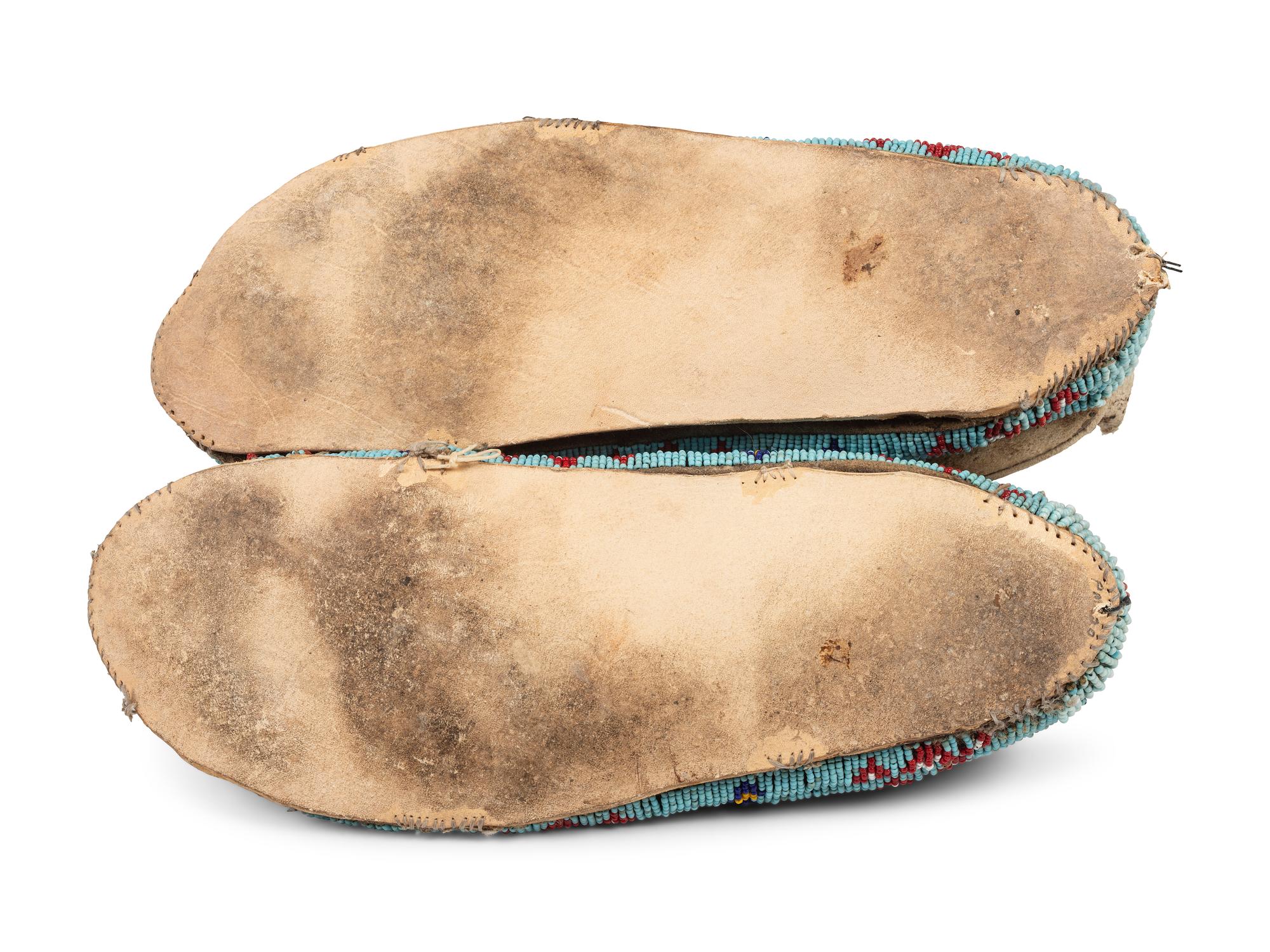 Northern Plains Beaded Hide Moccasins