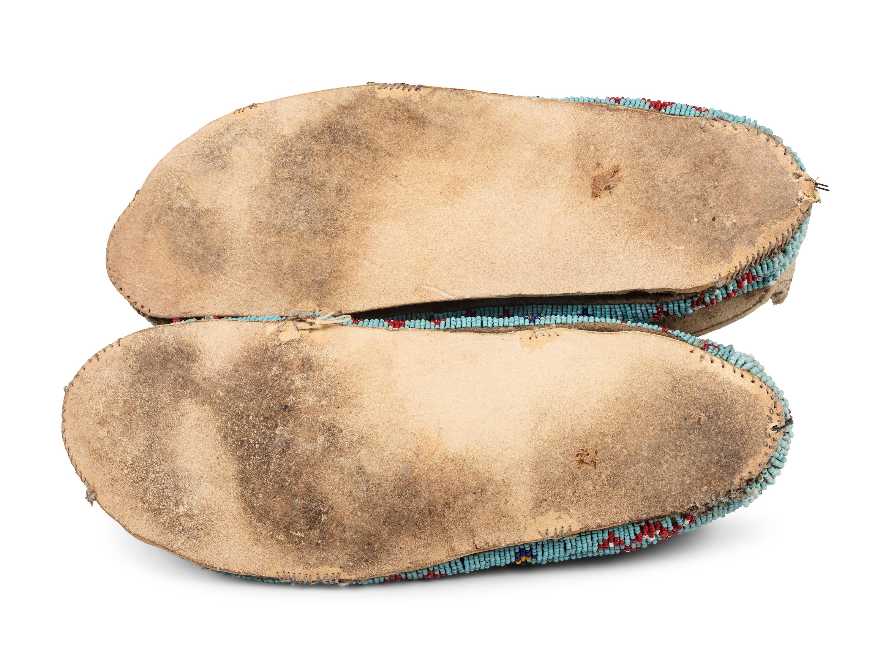 Northern Plains Beaded Hide Moccasins