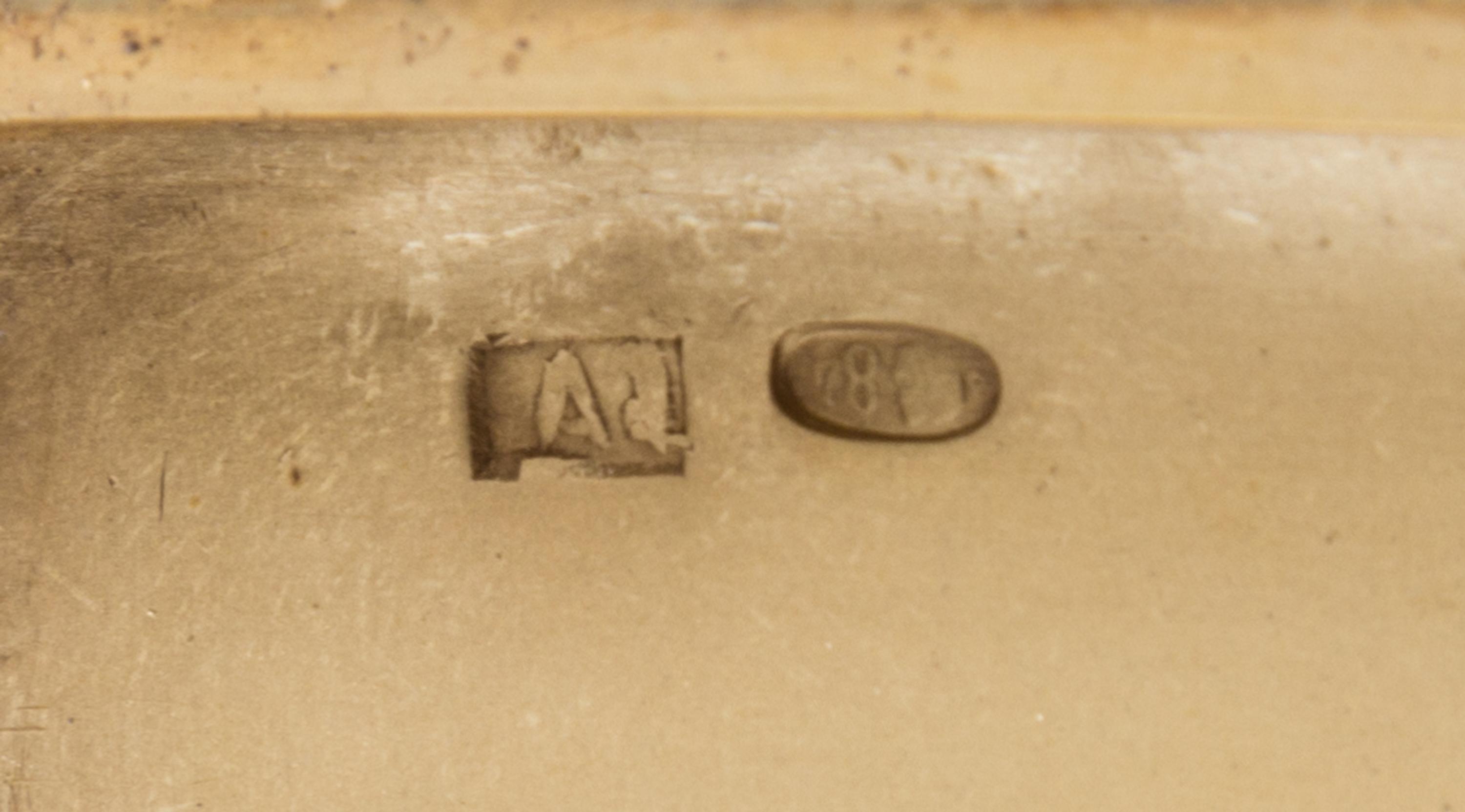 A Russian Silver Cigarette Case, Maker's mark obscured, Moscow, early 20th century, the lid worked to show an armored warrior seated on