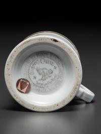A Porcelain Occupational Shaving Mug Depicting a Steam Engine