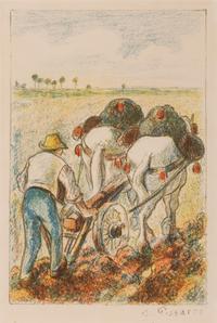 Camille Pissarro (French, 1830-1903) — La Charrue (from Les Temps Nouveaux), 1898-1901