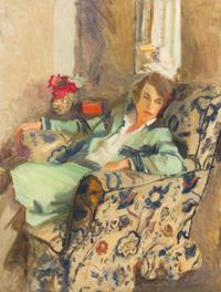 Harrington Mann, (British, 1864-1937), Woman Seated in Interior, 1930