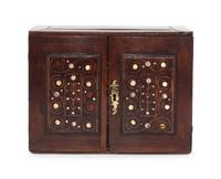 An English Bone and Mother-of-Pearl Inlaid Walnut Table Cabinet