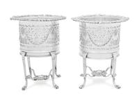 A Pair of English Silver-Plate Wine Coolers