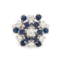 DIAMOND AND SAPPHIRE RING
