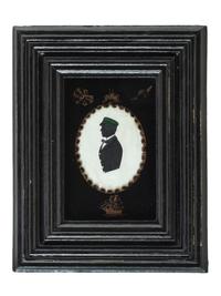 A Painted Silhouette of a Sailor with Nautical Eglomise Mat