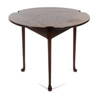 A George II Style Mahogany Triangular Drop-Leaf Small Table