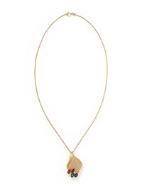 YELLOW GOLD, MULTIGEM AND DIAMOND PENDANT/NECKLACE