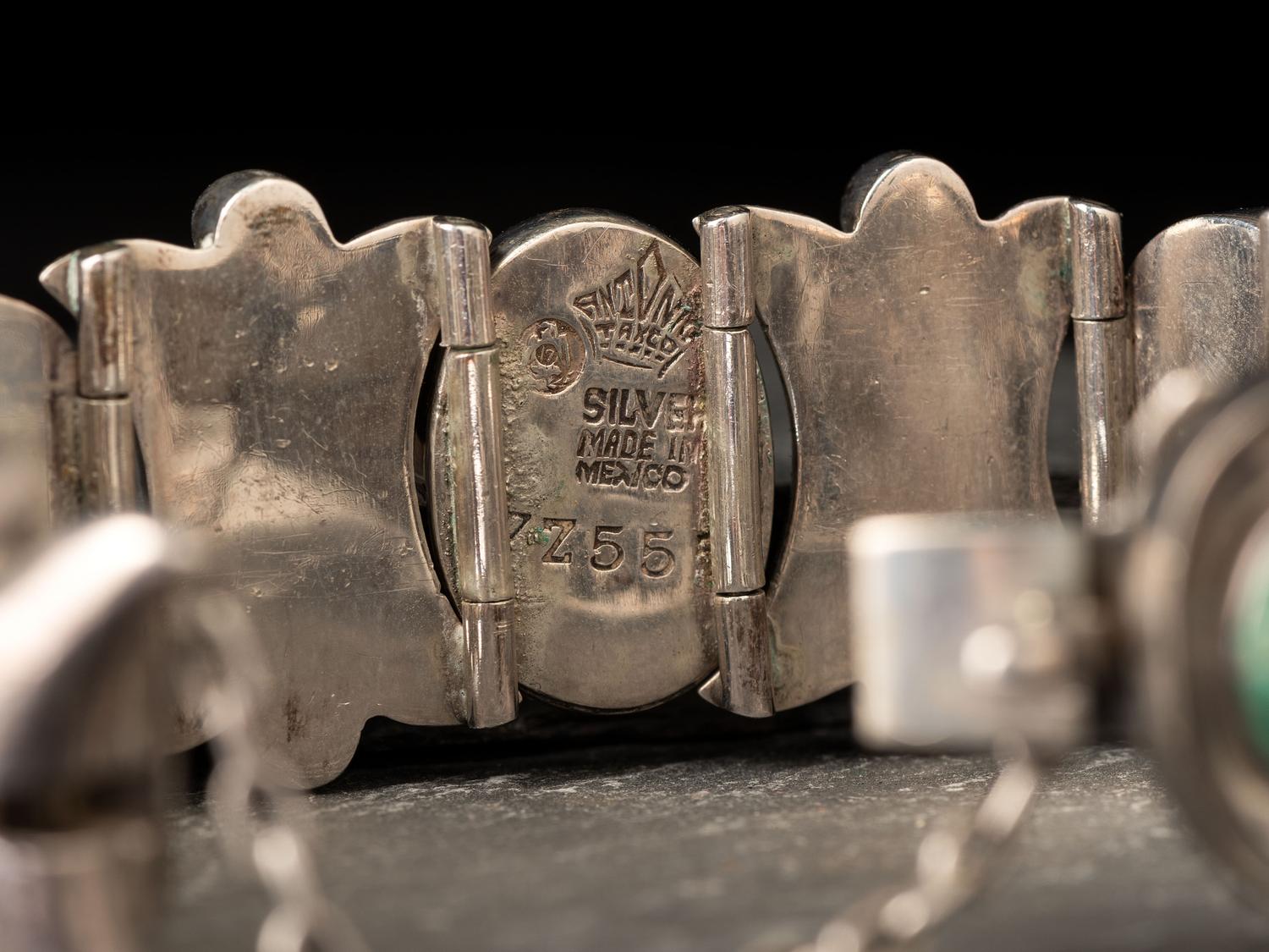 Taxco Silver Link Bracelet and Earrings