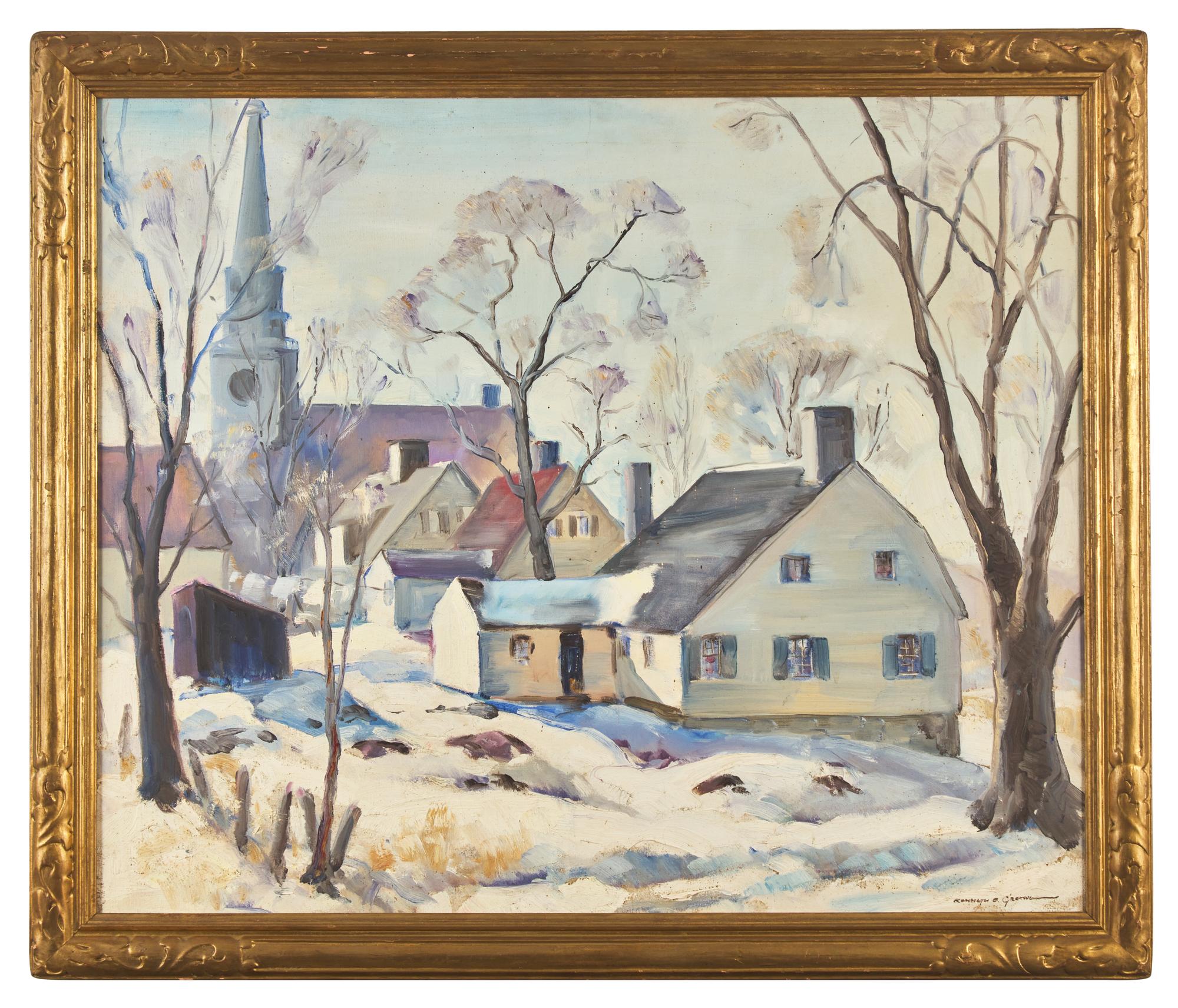 Connecticut Village in Winter