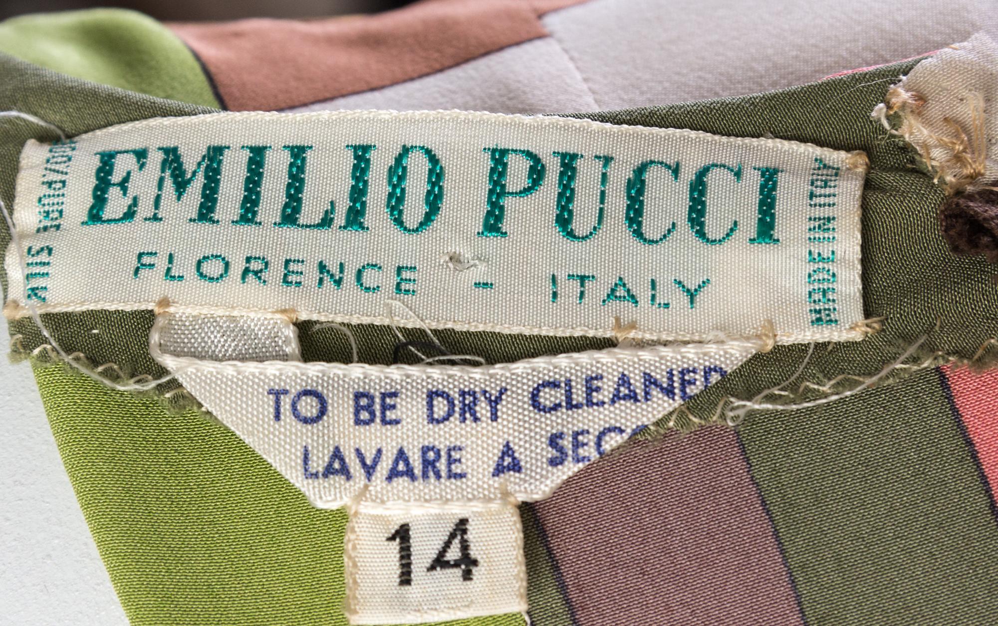 A Pucci Multicolor Silk Dress, Size 14.