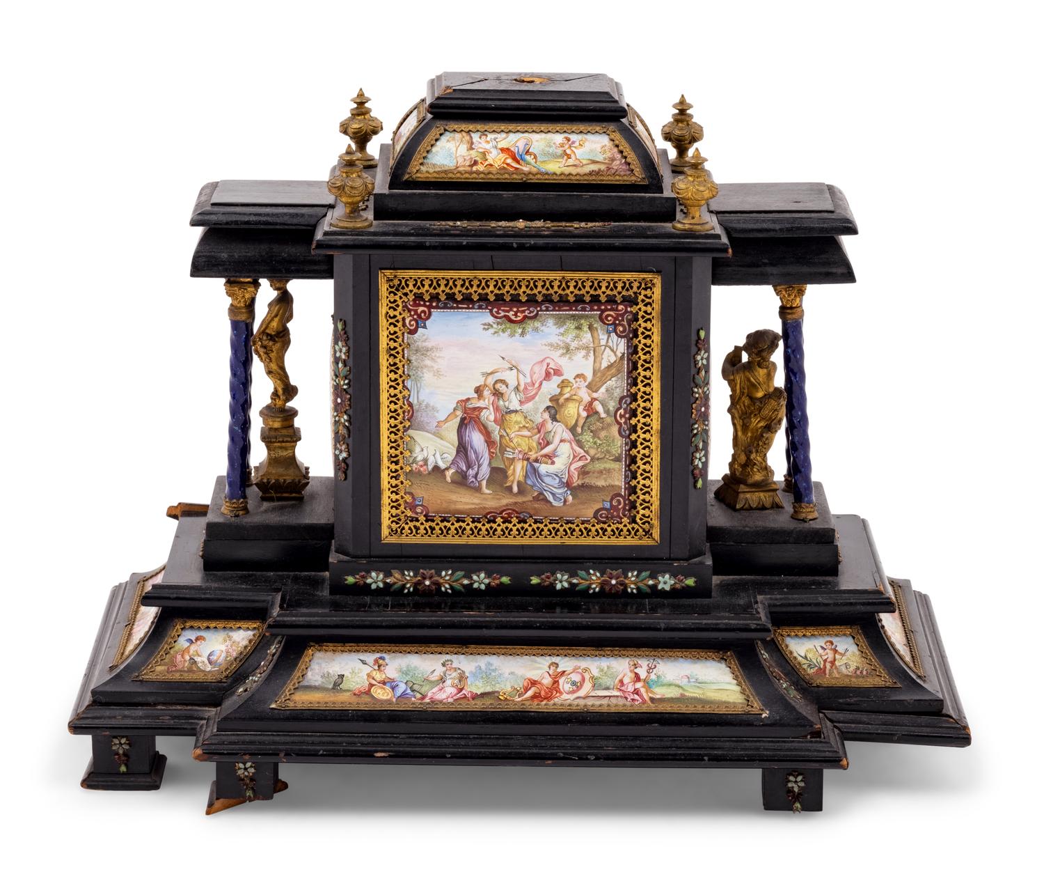 An Austrian Enameled Table Cabinet