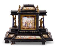An Austrian Enameled Table Cabinet