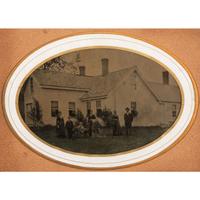 [EARLY PHOTOGRAPHY - OUTDOOR SCENES]. A group of 3 framed outdoor tintypes featuring buildings, comprising: