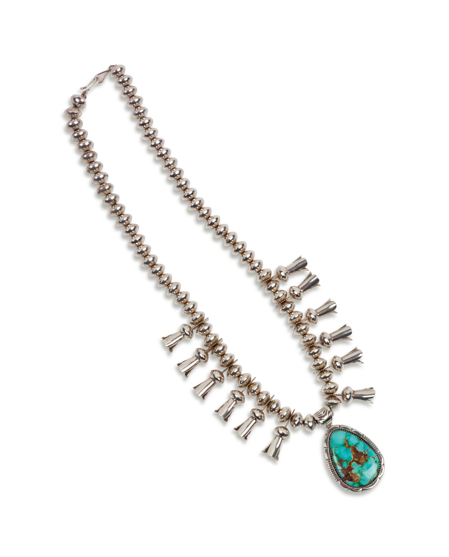 Royston Turquoise Squash Blossom Necklace