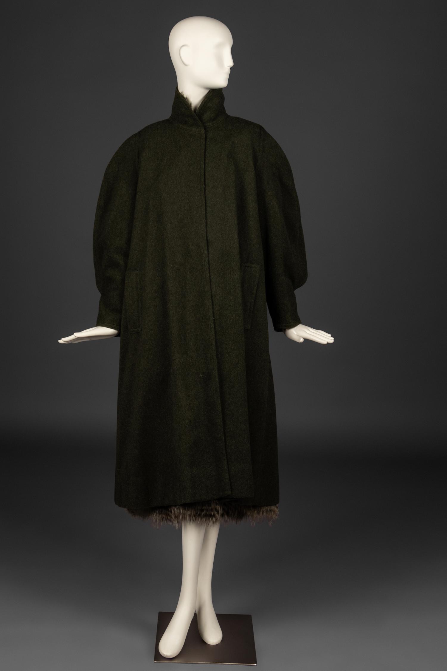 Fendi Horizontal Fox Fur Coat with Wool Overcoat, 1970-80s