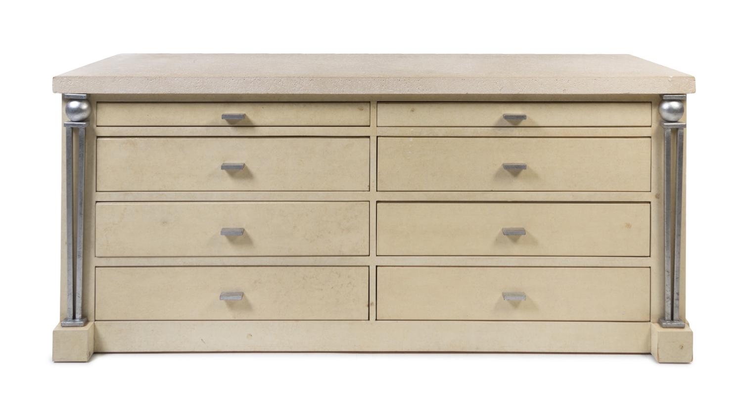 A Pair of Hollywood Regency Chests of Drawers