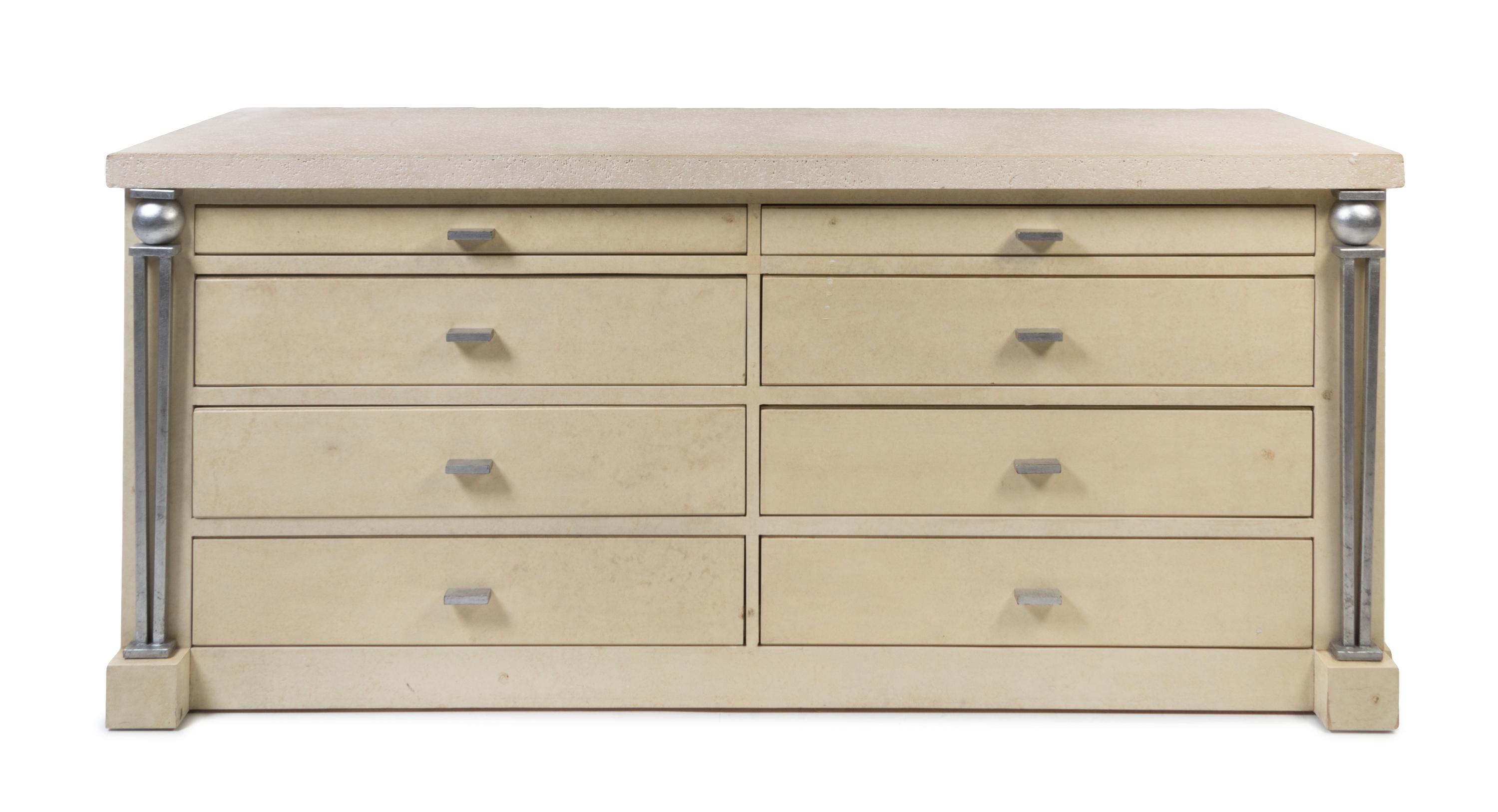 A Pair of Hollywood Regency Chests of Drawers