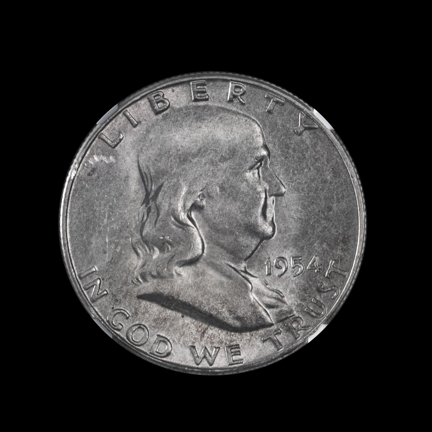 A United States 1954-S Benjamin Franklin 50c Coin — NGC MS64