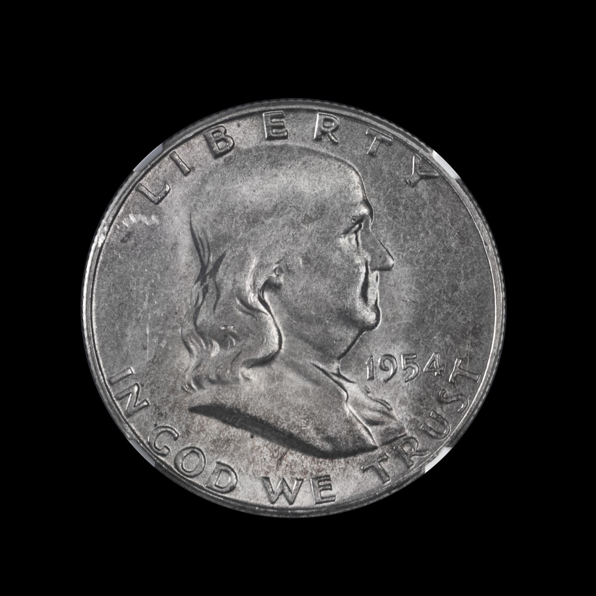 A United States 1954-S Benjamin Franklin 50c Coin — NGC MS64