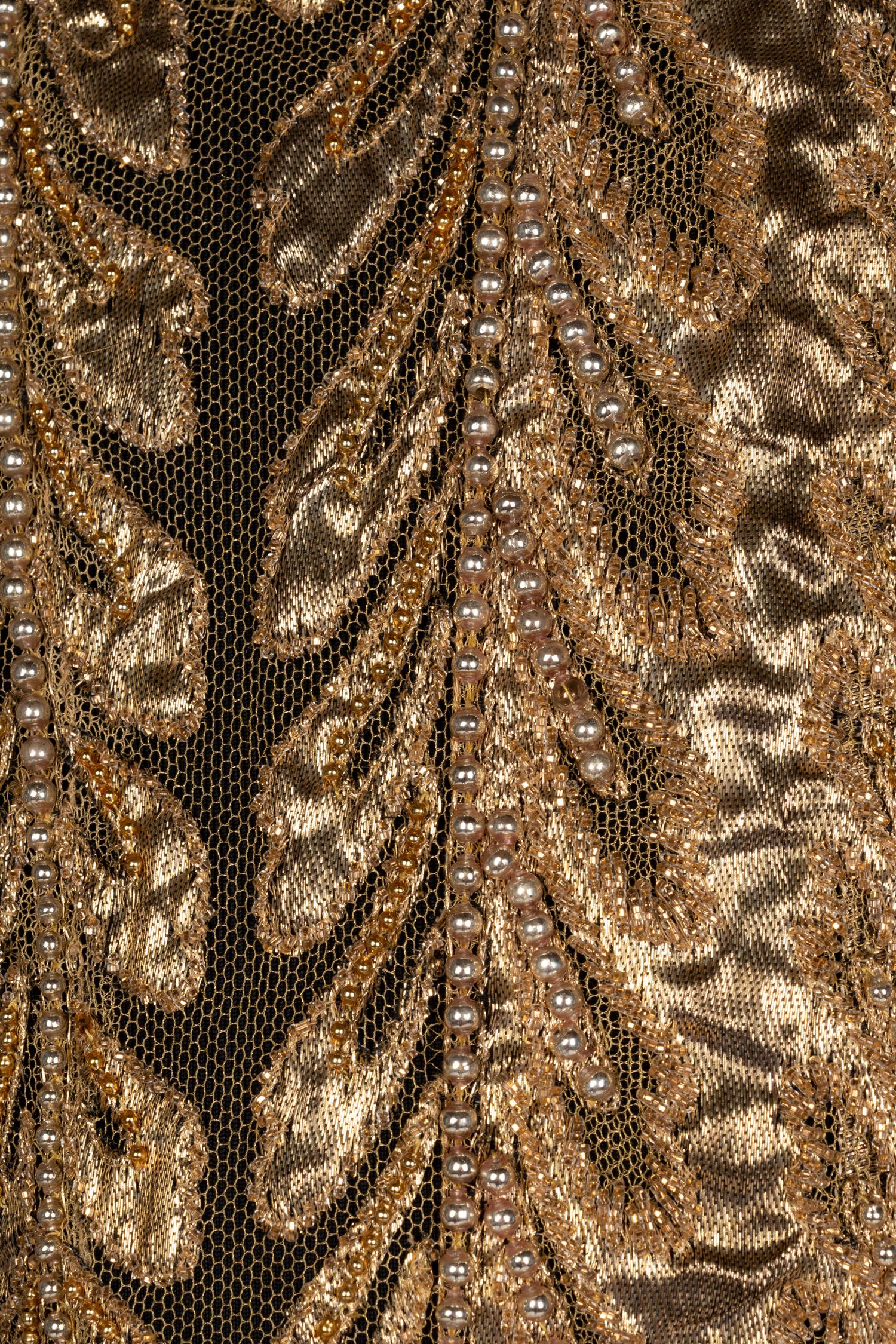 Chanel Haute Couture Embroidered Gold Net and Lamé Jacket, 1930s