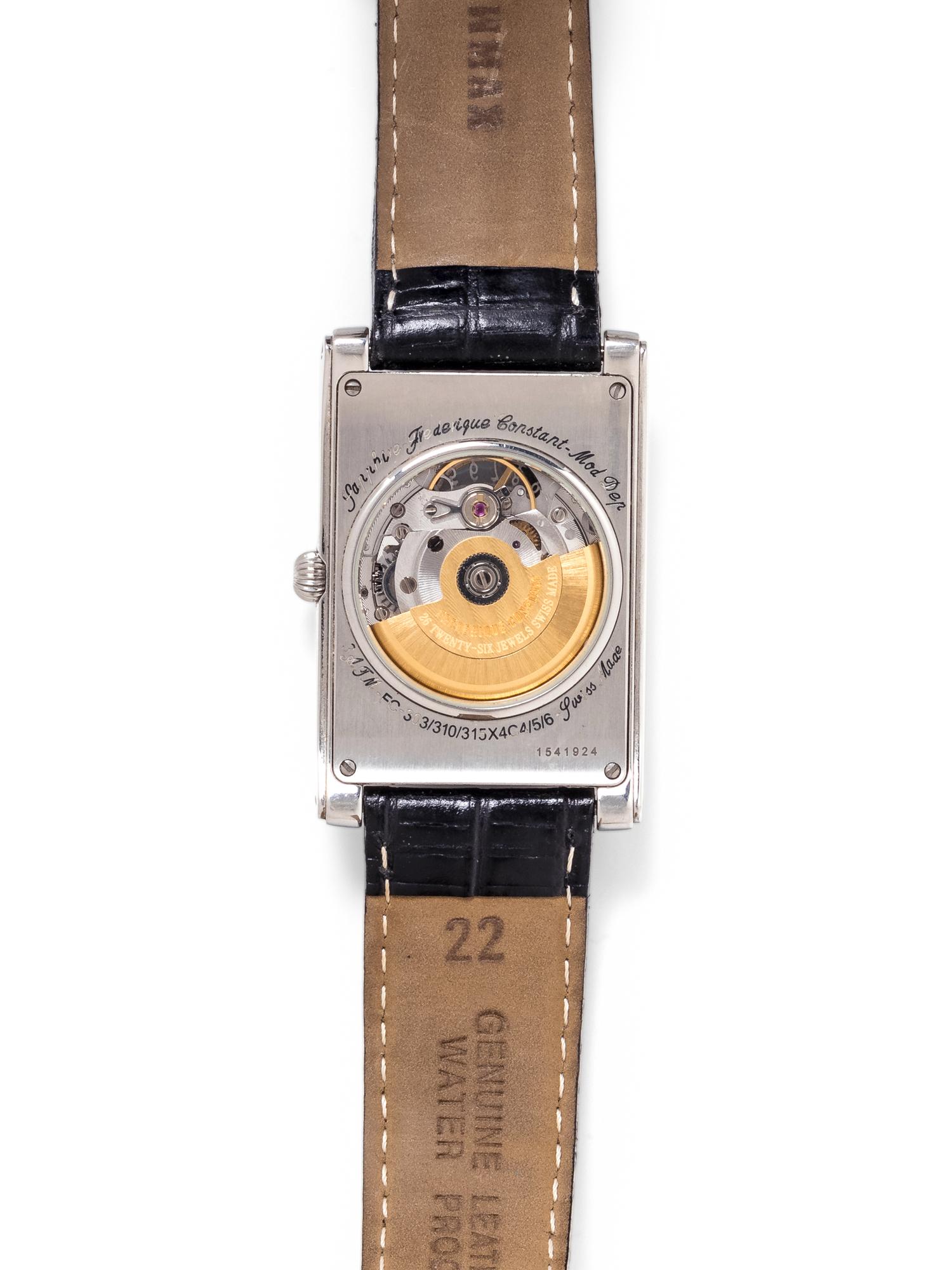 FREDERIQUE CONSTANT, STAINLESS STEEL REF. FC-315B54C26 'CLASSICA CARREE' WRISTWATCH