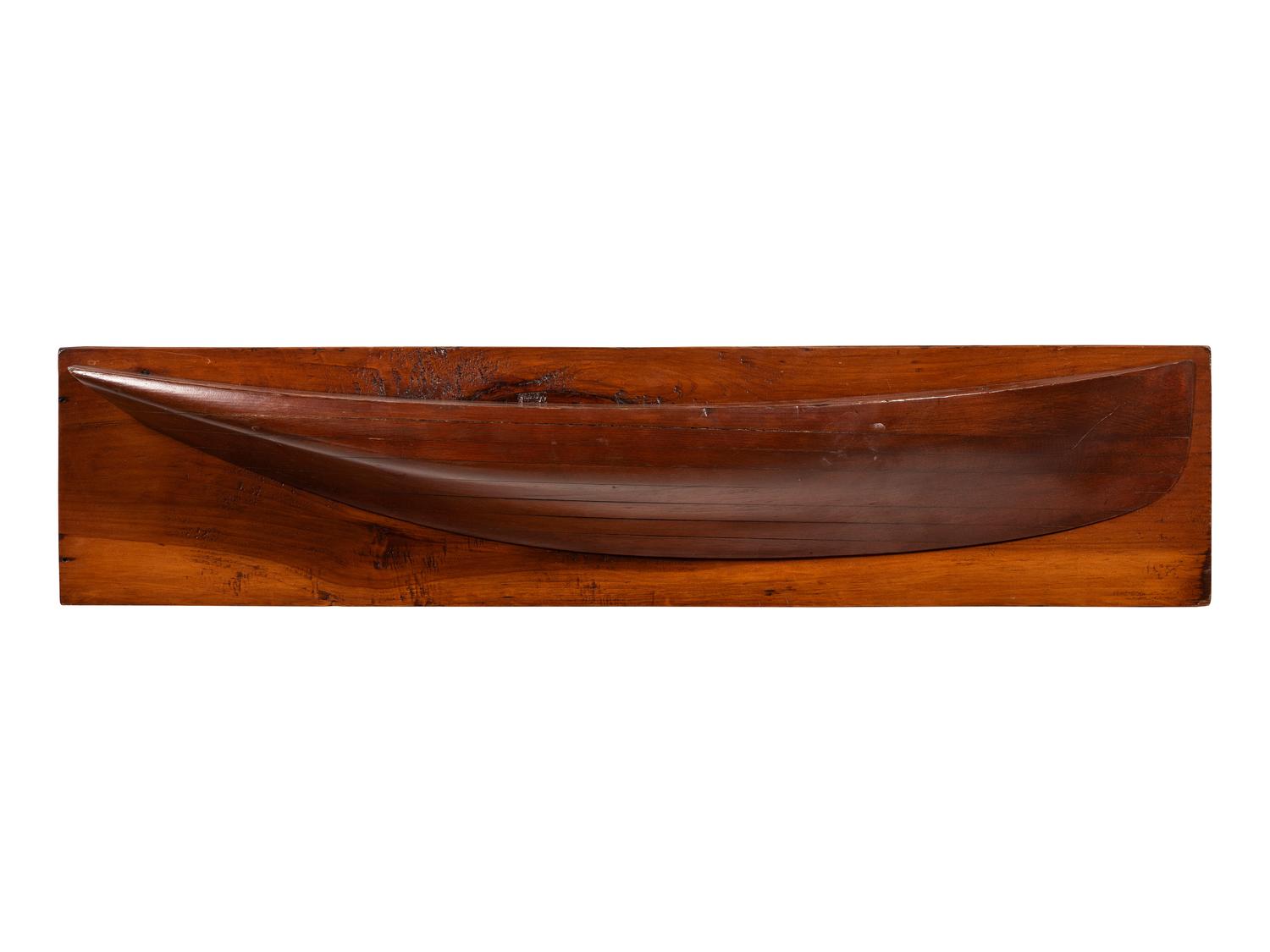Two Mounted Half Hull Models