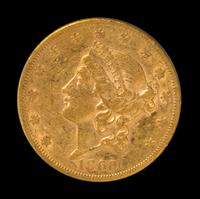 A United States 1860-S Liberty Head $20 Gold Coin