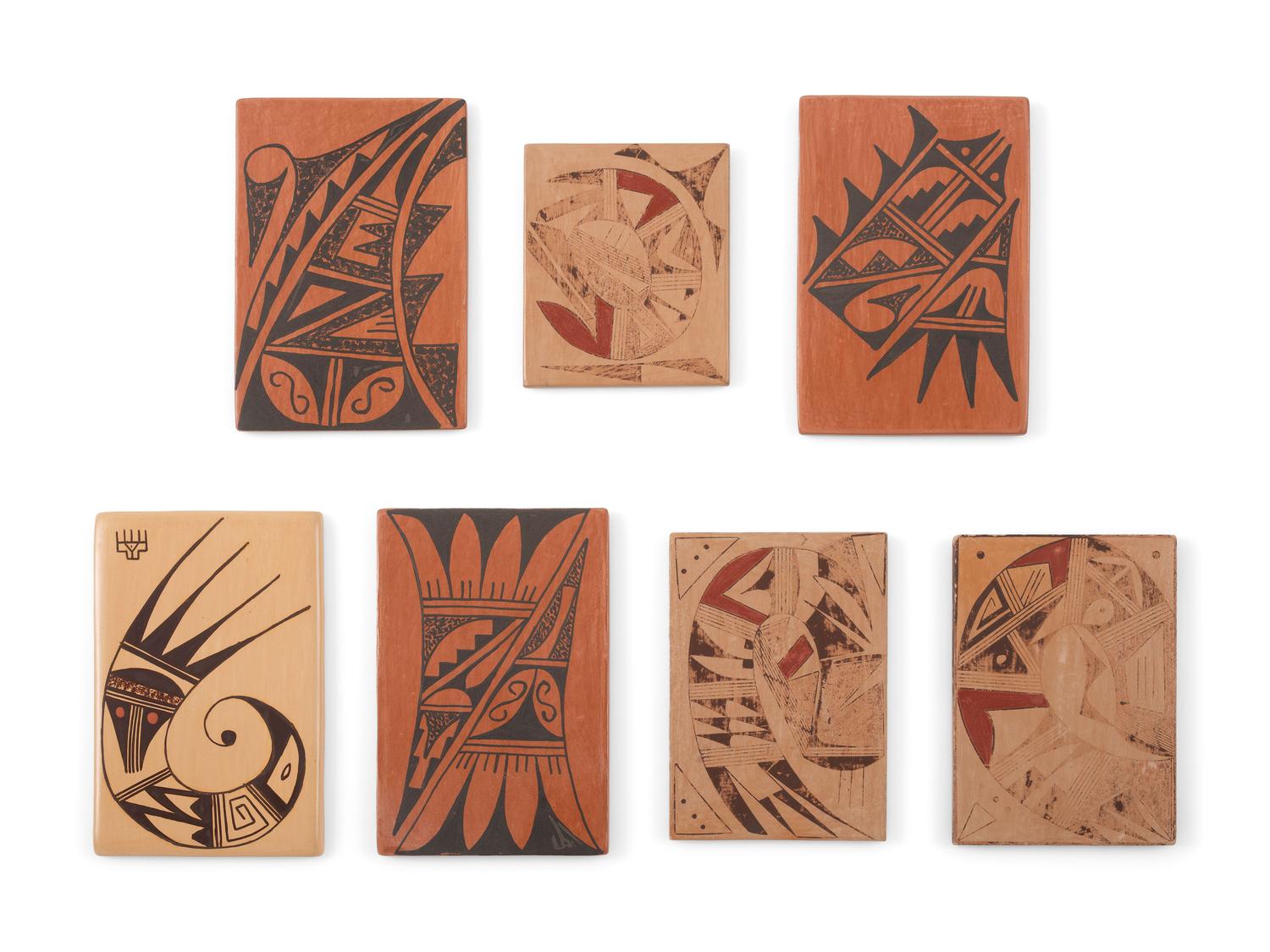 Collection of Hopi Painted Tiles