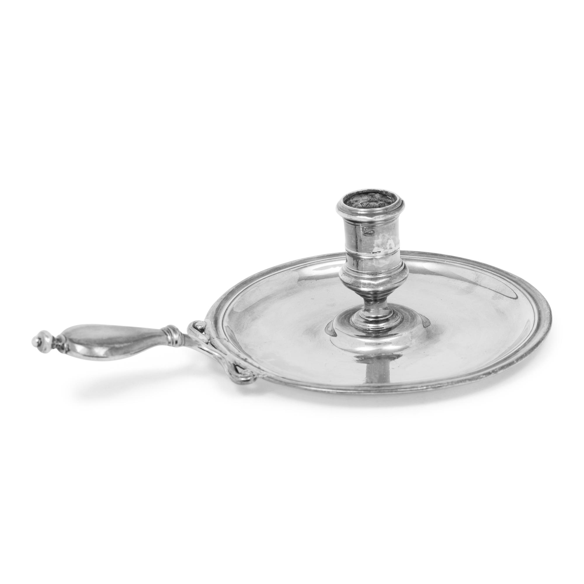 A George II Hugenot Silver Chamberstick