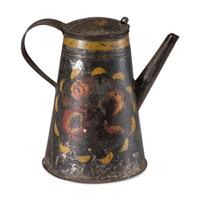 A Toleware Polychrome Decorated Coffee Pot