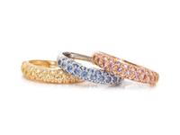 COLLECTION OF MULTICOLOR SYNTHETIC SAPPHIRE RINGS