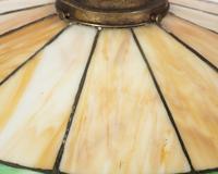 An American Leaded Glass Water Lily Hanging Light Fixture