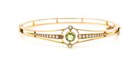 A Collection of Art Nouveau Yellow Gold and Seed Pearl Jewelry, 14.00 dwts.