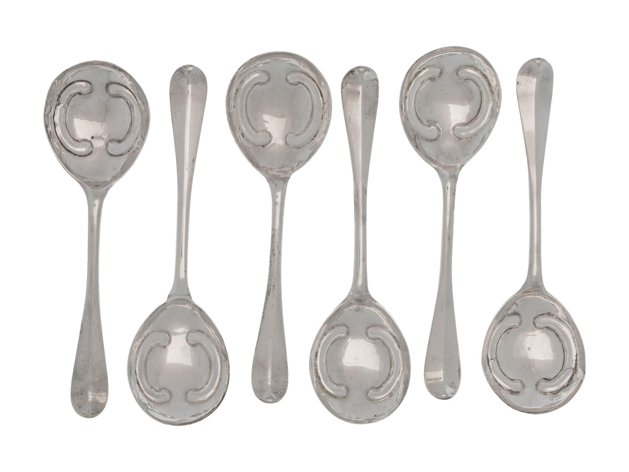 Six Scottish George III Silver Serving Spoons