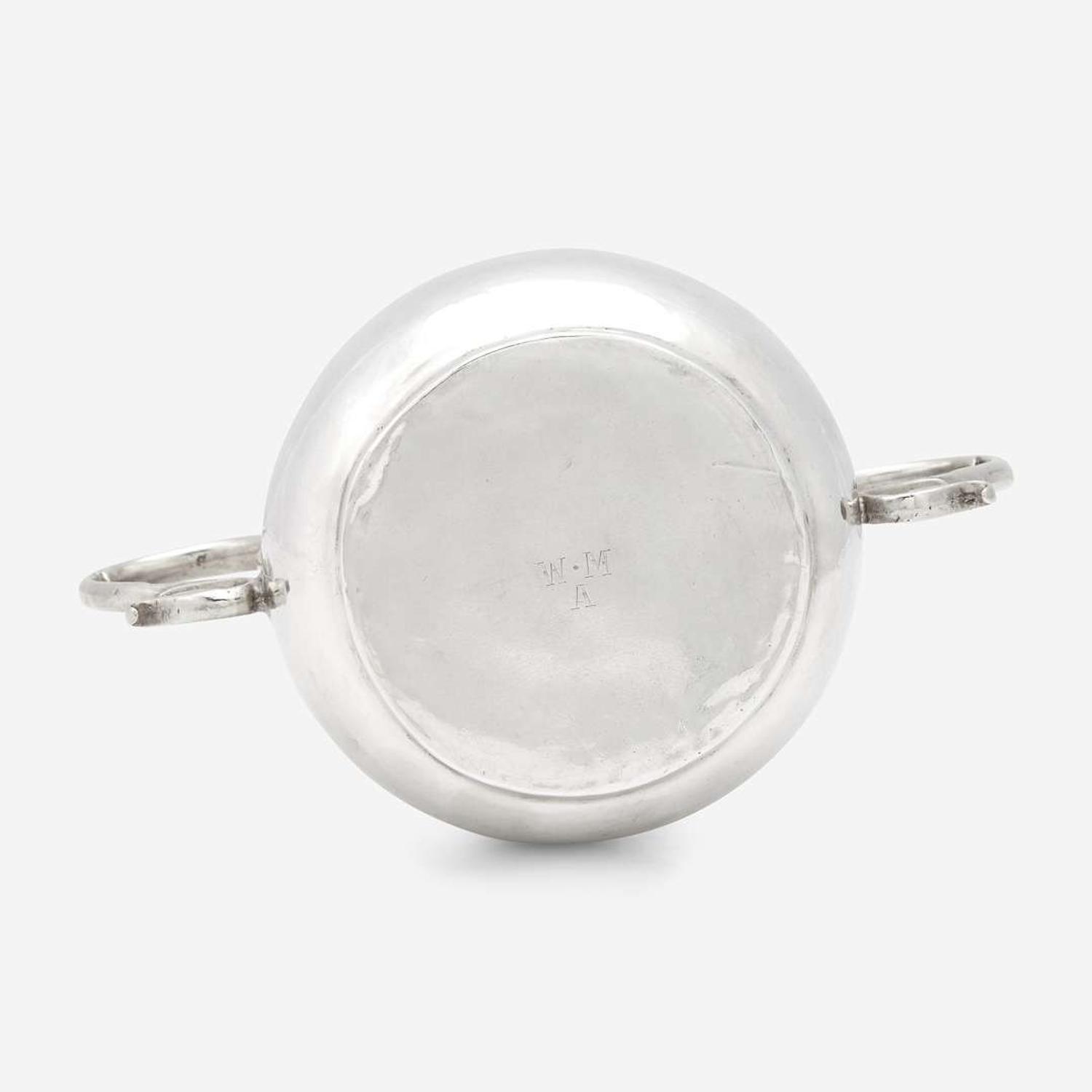 A silver caudle cup Jeremiah Dummer (1645-1718), Boston, MA, circa 1680