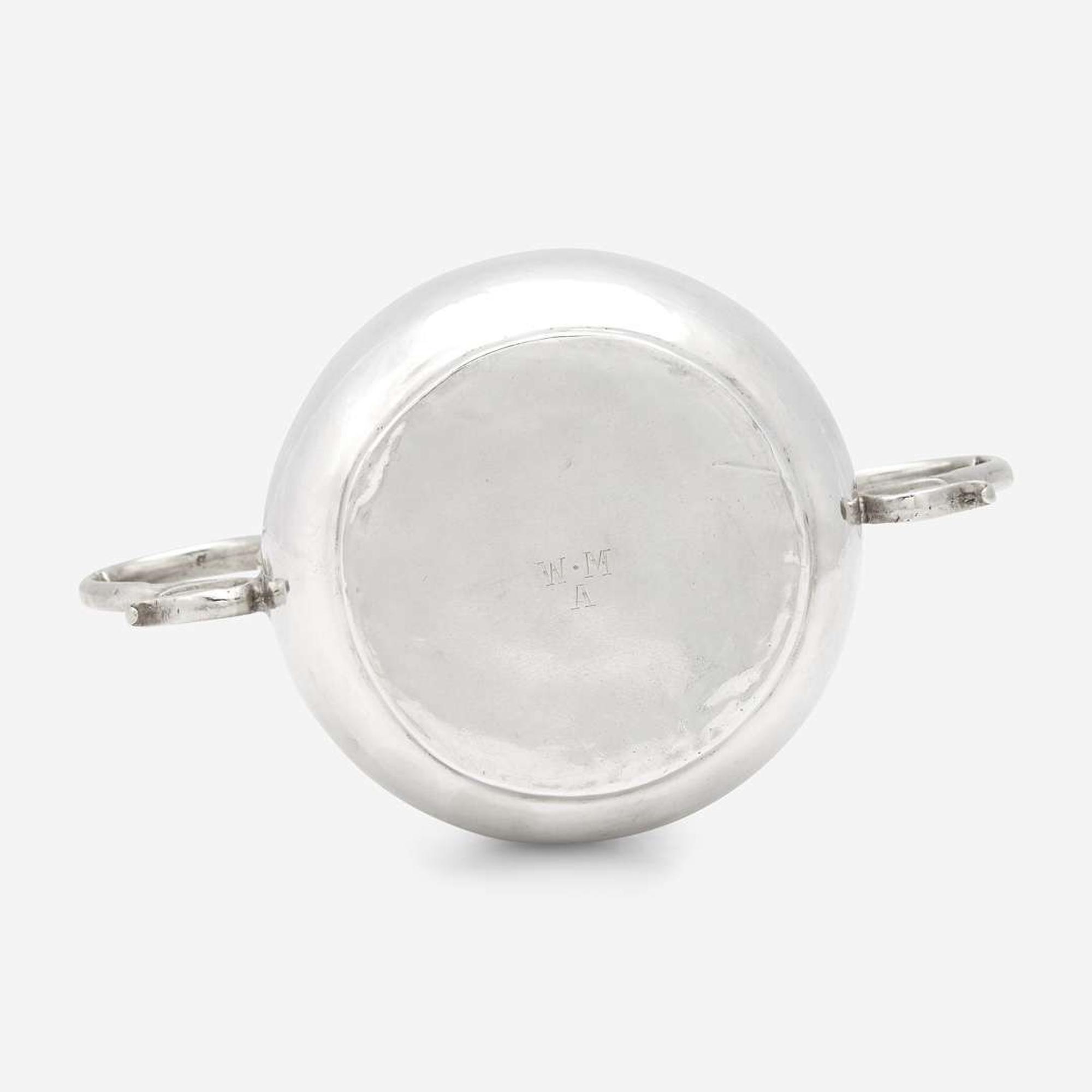 A silver caudle cup Jeremiah Dummer (1645-1718), Boston, MA, circa 1680